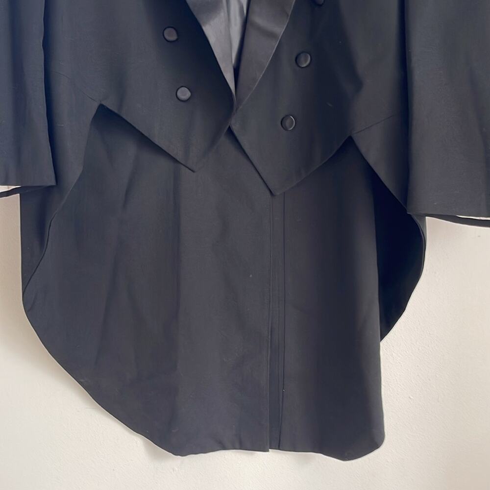 After Six black formal wedding Mardi Gras Ball black tie tuxedo tails coat 56L - Picture 4 of 7